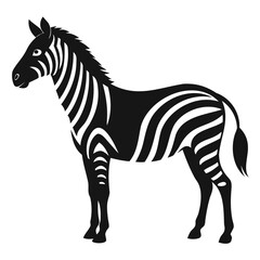 Obraz premium Zebra line art black silhouette vector illustration on a white background, Hand drawn vector silhouette