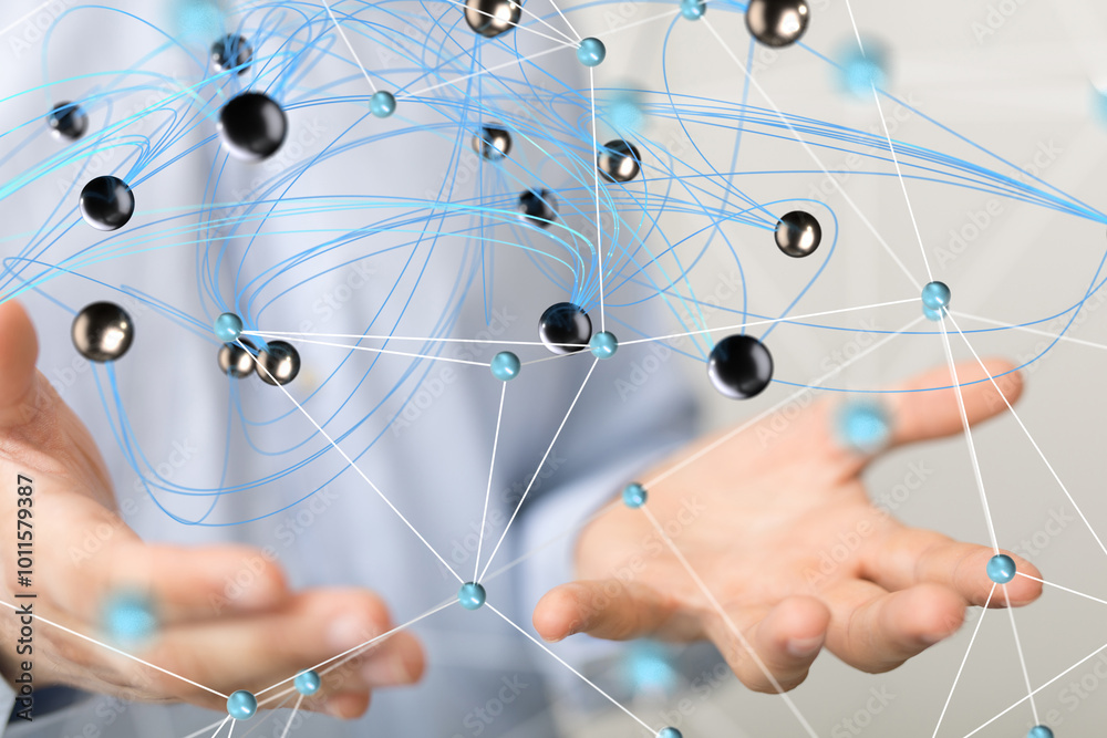 Aufkleber conference digital network and data concept 3d