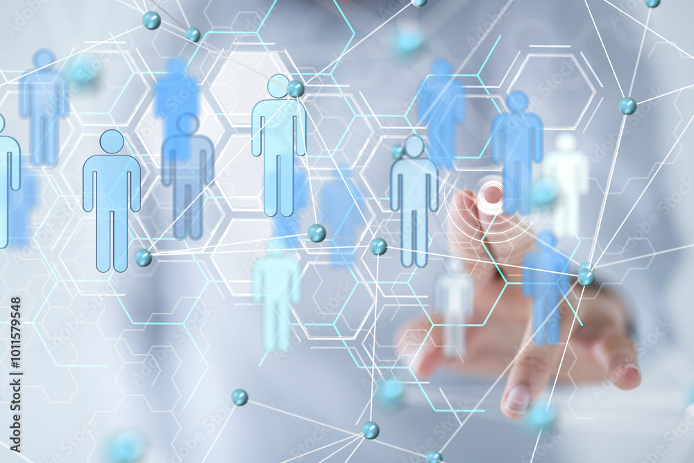 Poster conference Digital Network and data concept 3d
