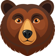 Bear head vector art colorful illustration design on wildlife forest animal