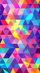 Fototapeta premium A vibrant and colorful background featuring geometric shapes in various shades of blue, purple, pink, orange, teal, and red, creating an abstract design that adds energy to the composition