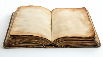 Open Old Book With Worn Pages Illustration