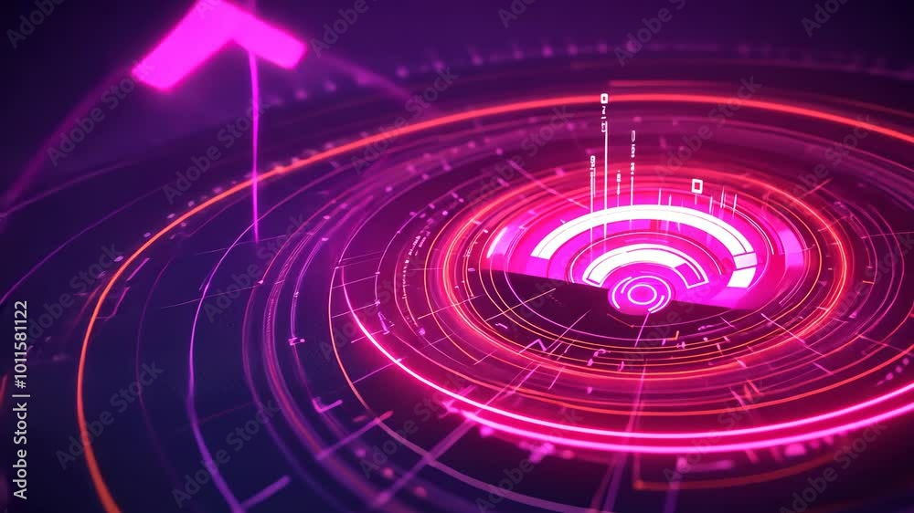 Aufkleber a colorful image of a wi-fi symbol with a purple background