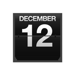 Counter calendar december 12.