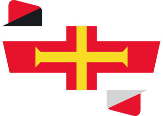 Obraz premium Folded Icon of Guernsey Flag