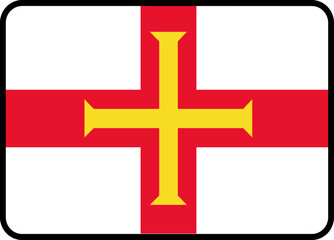 Obraz premium Guernsey Flag Rounded Rectangle Icon