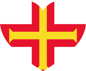 Heart Icon inside Guernsey Flag