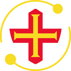 Obraz premium Security Icon in Guernsey Flag