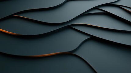Fototapeta premium Abstract wavy lines, dark tones, modern design, flowing shapes, elegant movement, art.