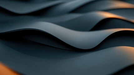 Fototapeta premium Abstract wavy pattern, black isolated background