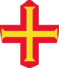 Obraz premium Shield Shape of Guernsey Flag