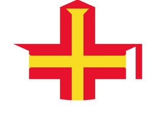 Guernsey flag on Degree Cap Icon
