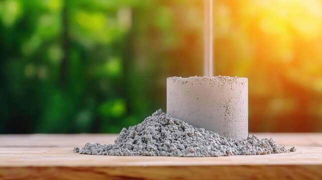 Vibrating table with concrete slump test cone, liquid cement flowing smoothly, Concrete slump test, Workability assessment