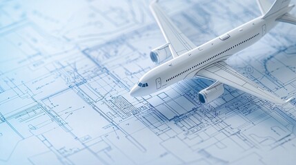 Close-up of airport terminal blueprints highlighting spacious areas sleek design and efficient layout emphasizing large-scale planning for easy navigation