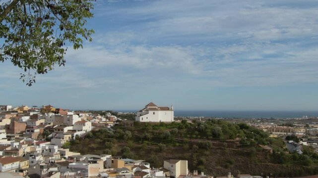 View of Remedios Virgin Hermitage, Velez Malaga, Spain