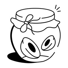 A hand drawn icon of sweet jar 
