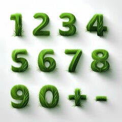 play with numbers kids artwork 3d style nature green art