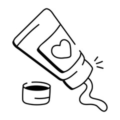 Sketchy style icon of lotion tube 

