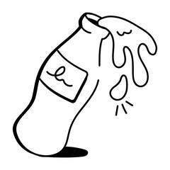 Doodle style icon of soda bottle 

