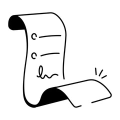 A sketchy style icon of invoice 

