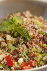 Tabbouleh salad with quinoa, parsley and mint .quinoa salad