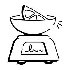 Doodle style icon of weight machine 

