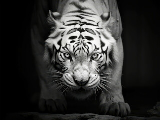 Majestic White Tiger Gaze in Stunning Detail