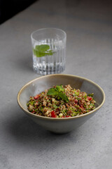 Tabbouleh salad with quinoa, parsley and mint .quinoa salad