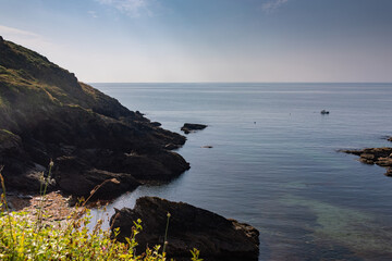 South cornwall coast cliffs and English channel