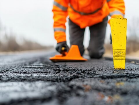Technician performing dynamic modulus test on asphalt samples for road performance evaluation, Asphalt dynamic modulus, Traffic load resistance