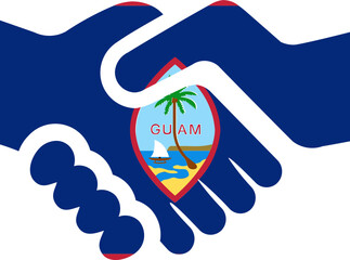 Guam Flag on Handshake icon