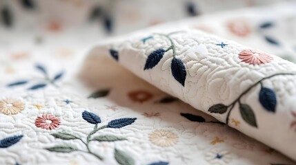 Artisan Hand-Quilted Fabrics with Intricate Embroidery - Heirloom Quality Needlework Showcasing Personalized Designs and Timeless Patterns for Home Decor and Craft Projects