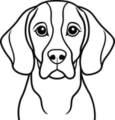 line art beagle dog, Beagle line drawing, vector art, illustrations
