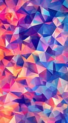 Naklejka premium A vibrant and colorful background featuring geometric shapes in various shades of blue, purple, pink, orange, teal, and red, creating an abstract design that adds energy to the composition