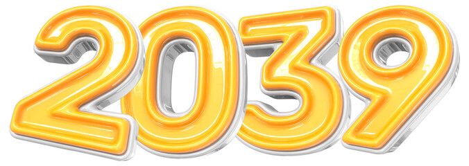 Number For Happy New Year 3D