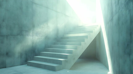 Concrete Stairway with Light Illustration