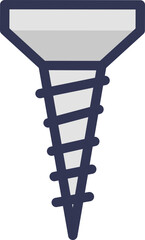 Illustration of a screw, symbolizing construction and fastening.