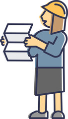 An architect with a hard hat reviews building plans, symbolizing construction and design.