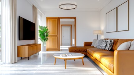 Fototapeta premium Modern Interior Design with Balanced Layout and Comfort