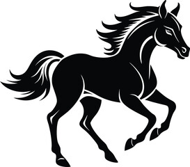 Obraz premium Hand drown horse running vector. Hand drown horse vector.