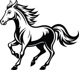 Obraz premium Hand drown horse running vector. Hand drown horse vector.