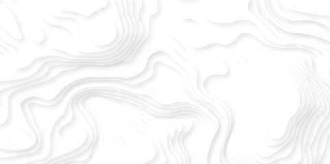 Abstract wavy line 3d paper cut white background. Seamless pattern with lines Topographic map.