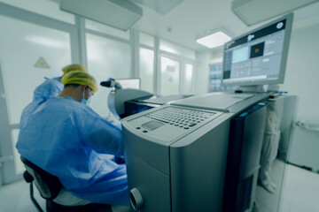 Eye surgery in a modern clinic. Vision correction