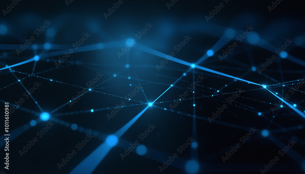 Canvas Prints digital grid network with glowing blue nodes: a digital grid network with glowing blue nodes, symbol