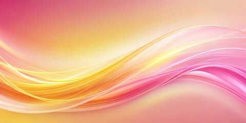 Obraz premium Abstract Background of Flowing Yellow and Pink Waves