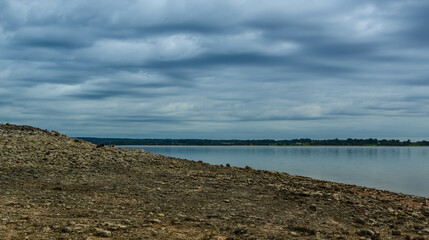 autumn river on a quiet evening in latvia