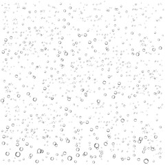 Oxygen air bubbles  flow  in water on white  background.