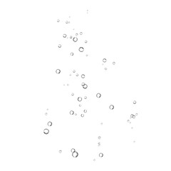 Oxygen air bubbles  flow  in water on white  background.