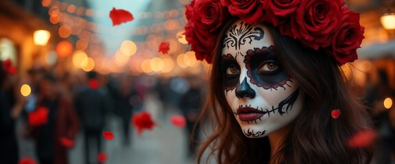 Radiant Expression Day of the Dead Día de los Muertos Mexican Woman Cultural Heritage