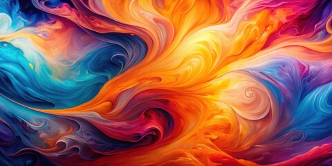 Obraz premium Abstract Swirls of Vibrant Hues Dancing in a Symphony of Color
